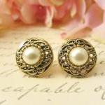 Antique Gold Pearl Earring..